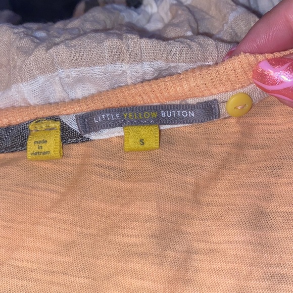 Little Yellow Button (Anthropologie) Peach/Striped Casual Tee Size S - Picture 11 of 15